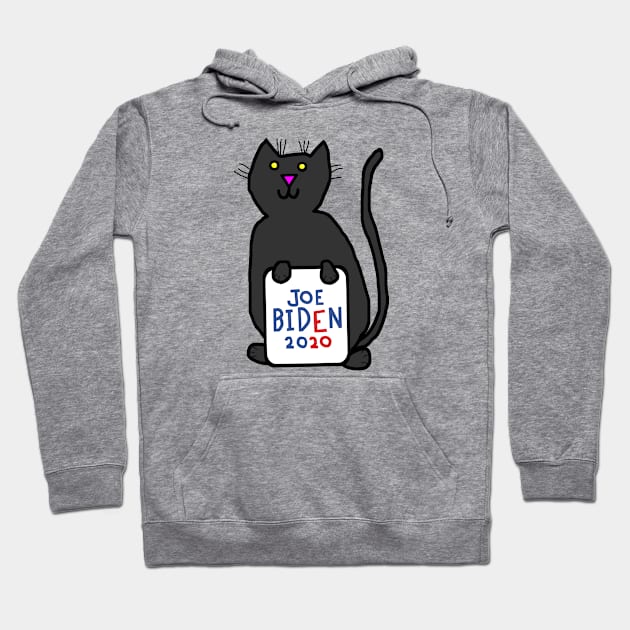 Cute Cat with Joe Biden 2020 Sign Hoodie by ellenhenryart